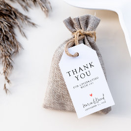 Minimalistisch Modern Wedding Vielen Dank für Ihre Geschenkanhänger
