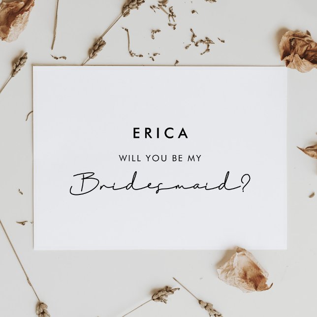 Minimalistisch modern Werden Sie meine Bridesmaid- Einladung (will you be my bridesmaid card)