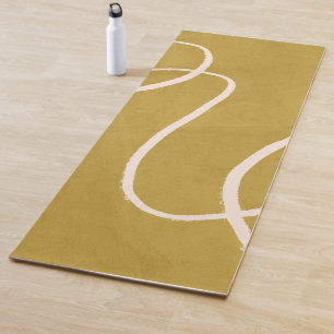 Minimalistisch Moderne Abstrakte Kunst in Gelb Gol Yogamatte