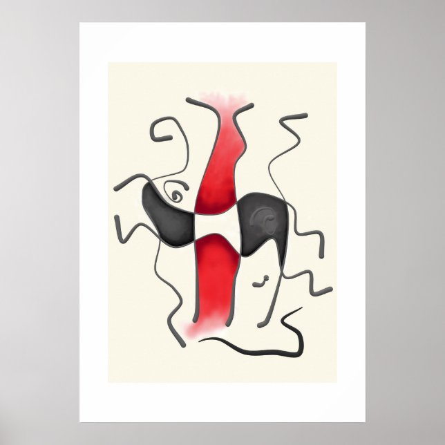 Minimalistisch Moderne Abstrakte Kunst Nr. 4 Poster (Vorne)