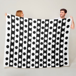 Minimalistisch Moderne Abstrakte Schwarz und Weiß  Fleecedecke