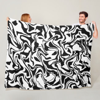 Minimalistisch Moderne Abstrakte Schwarz und Weiß Fleecedecke