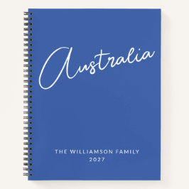 Minimalistisch Moderne blaue Personalisierte Famil Notizbuch