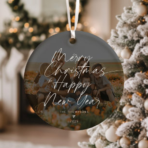 Minimalistisch Moderne Drehbuch Frohe Weihnachten  Keramik Ornament