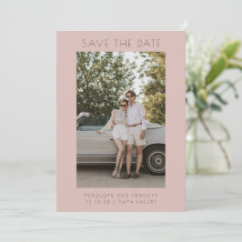 Minimalistisch Moderne Dusty Rose Einfach Elegante Save The Date