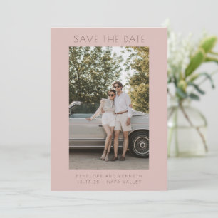 Minimalistisch Moderne Dusty Rose Einfach Elegante Save The Date