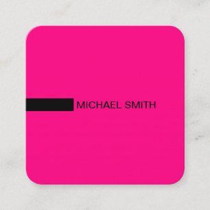 Minimalistisch Moderne Elegante Rose & Schwarz Quadratische Visitenkarte