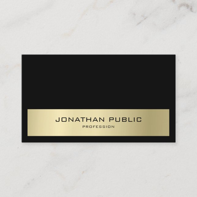 Minimalistisch Moderne Elegante Schwarz & Gold Sem Visitenkarte (Vorderseite)