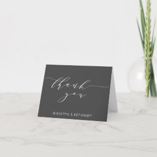 Minimalistisch Moderne, elegante Schwarz-weiße Dek Dankeskarte