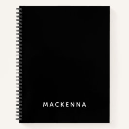 Minimalistisch Moderne Elegante Schwarze Personali Notizbuch