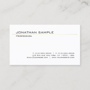 Minimalistisch Moderne Elegante White Gold Trendy  Visitenkarte