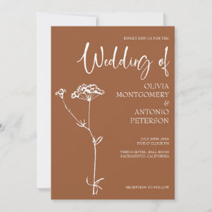 Minimalistisch Moderne Florenz Terracotta Hochzeit Einladung