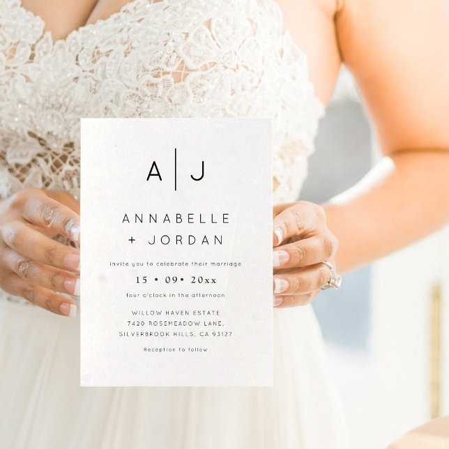 Minimalistisch Moderne Foto Hochzeit Einladung (Minimalist Modern Elegant Photo Wedding Invitation)