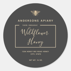 Minimalistisch Moderne Goldhhonigwanne Runder Aufkleber