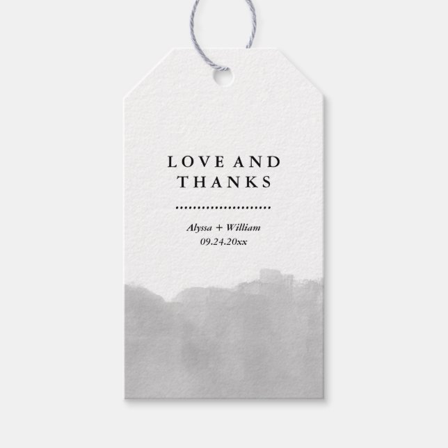Minimalistisch Moderne Graufarbene Gastgeschenk Ho Geschenkanhänger (Vorderseite)