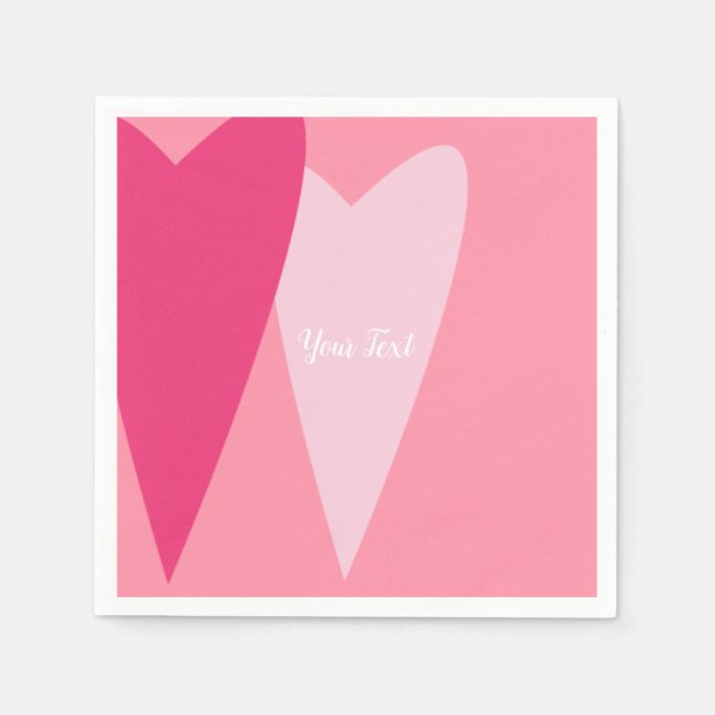 Minimalistisch Moderne Niedliche rosa Herzen nach  Serviette (Vorderseite)