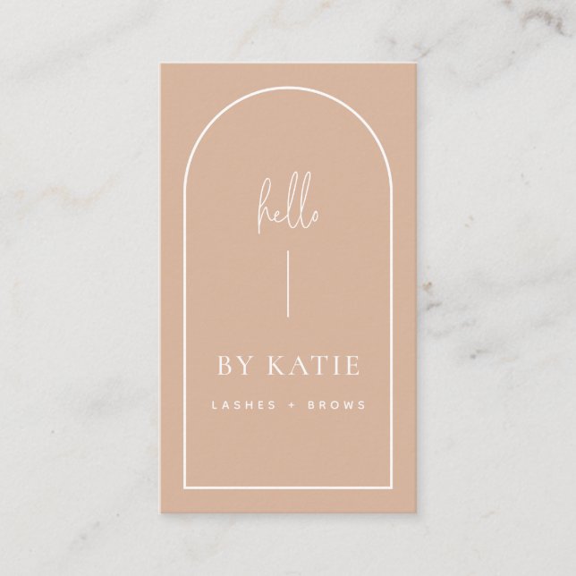 Minimalistisch Moderne Rosa Blush Arch Schönheit K Visitenkarte (Vorderseite)