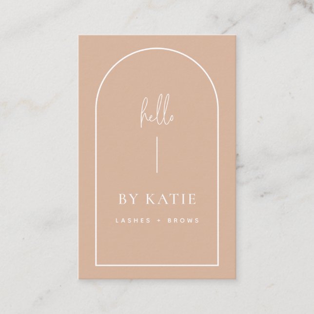 Minimalistisch Moderne Rosa Blush Arch Schönheit K Visitenkarte (Vorderseite)