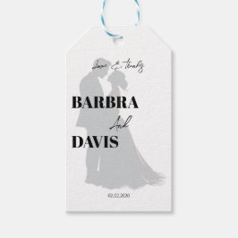 Minimalistisch Moderne Schwarz-Weiß-Silhouette Geschenkanhänger