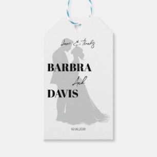 Minimalistisch Moderne Schwarz-Weiß-Silhouette Geschenkanhänger