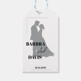 Minimalistisch Moderne Schwarz-Weiß-Silhouette Geschenkanhänger