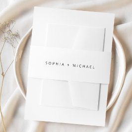 Minimalistisch Moderne Schwarz-weiße Hochzeit Einladungsbanderole