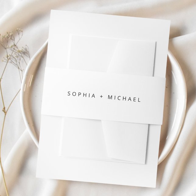 Minimalistisch Moderne Schwarz-weiße Hochzeit Einladungsbanderole (Von Creator hochgeladen)