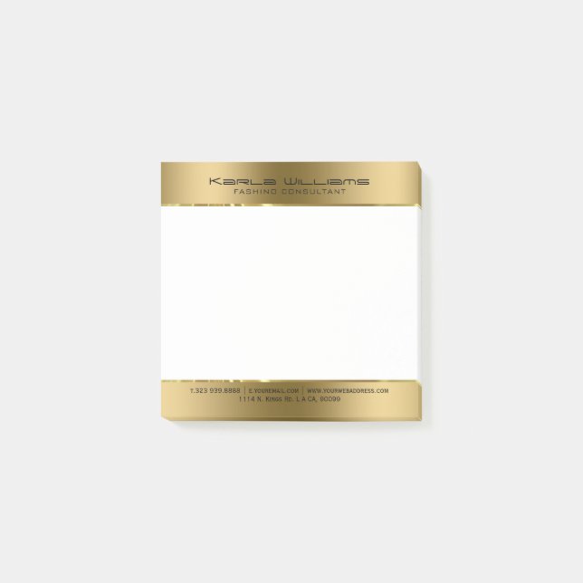 Minimalistisch Moderne Shiny-Imitate Gold Post-it Klebezettel (Vorderseite)