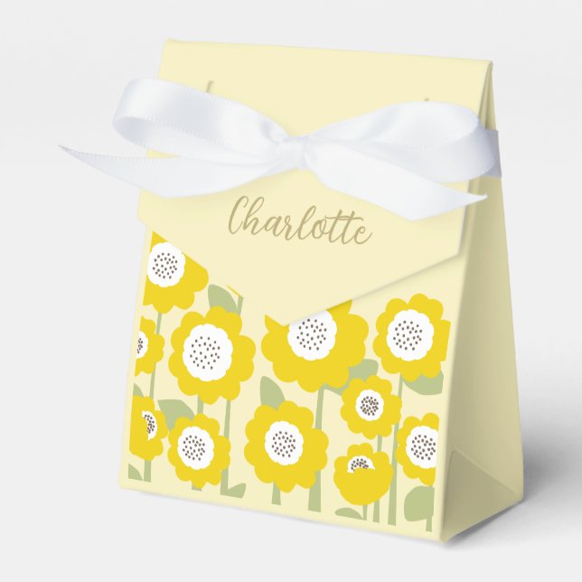 Minimalistisch Moderne Sonnenblume Minimaler Indiv Geschenkschachtel (Vorderseite)
