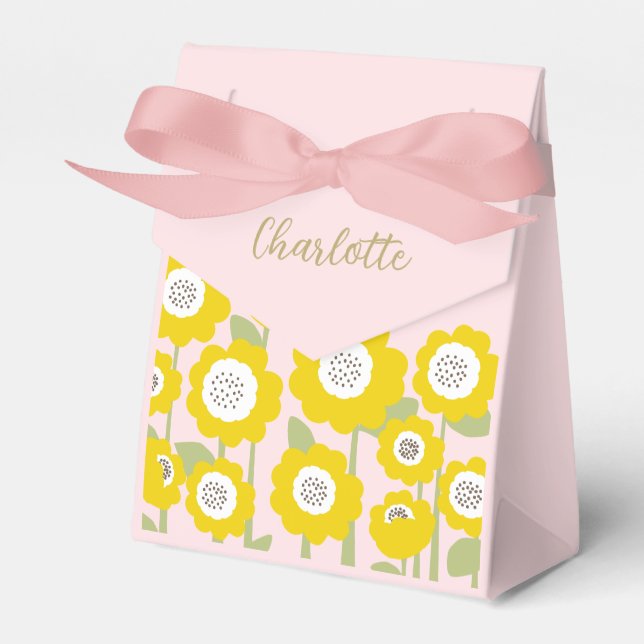 Minimalistisch Moderne Sonnenblume Minimaler Indiv Geschenkschachtel (Vorderseite)