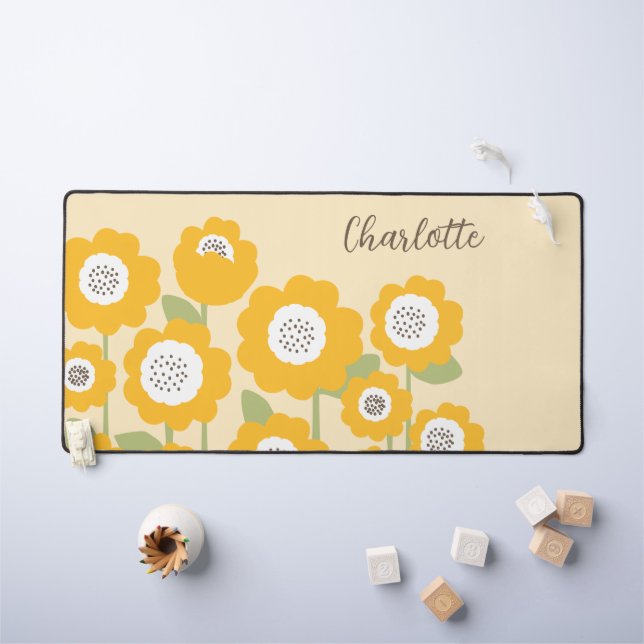 Minimalistisch Moderne Sonnenblume Minimaler Indiv Schreibtischunterlage (Kindertisch)