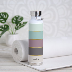 Minimalistisch Moderne Streifen Personalisiert Trinkflasche