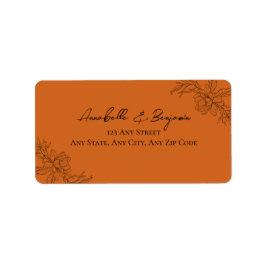 Minimalistisch Moderne Terracotta Florenz Hochzeit Adressaufkleber