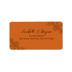 Minimalistisch Moderne Terracotta Florenz Hochzeit Adressaufkleber