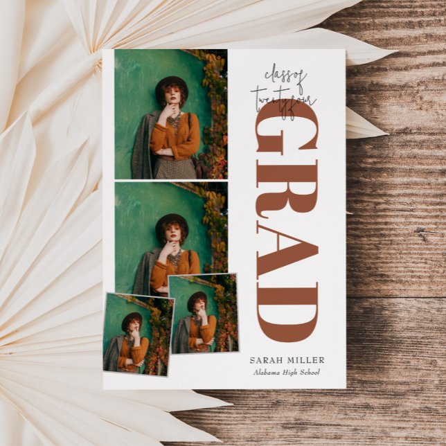 Minimalistisch Moderner 5-Foto-Abschluss Einladung (Von Creator hochgeladen)