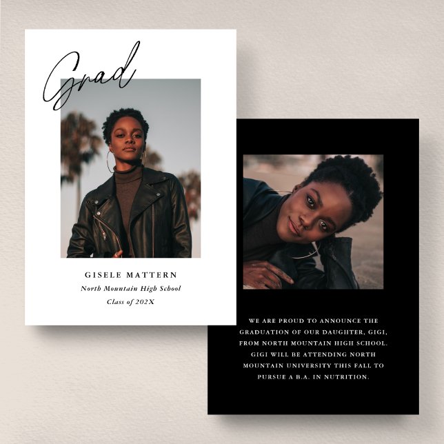 Minimalistisch Moderner Foto Abschluss Ankündigung (Von Creator hochgeladen)