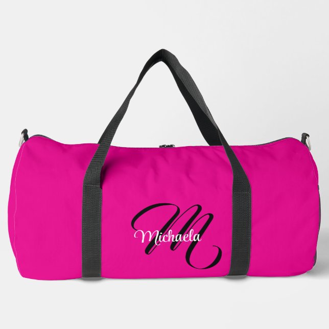 Minimalistisch moderner Monogramm Anfangsname heiß Duffle Bag (Vorderseite)