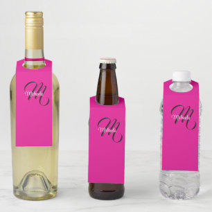 Minimalistisch moderner Monogramm Anfangsname heiß Flaschenanhänger