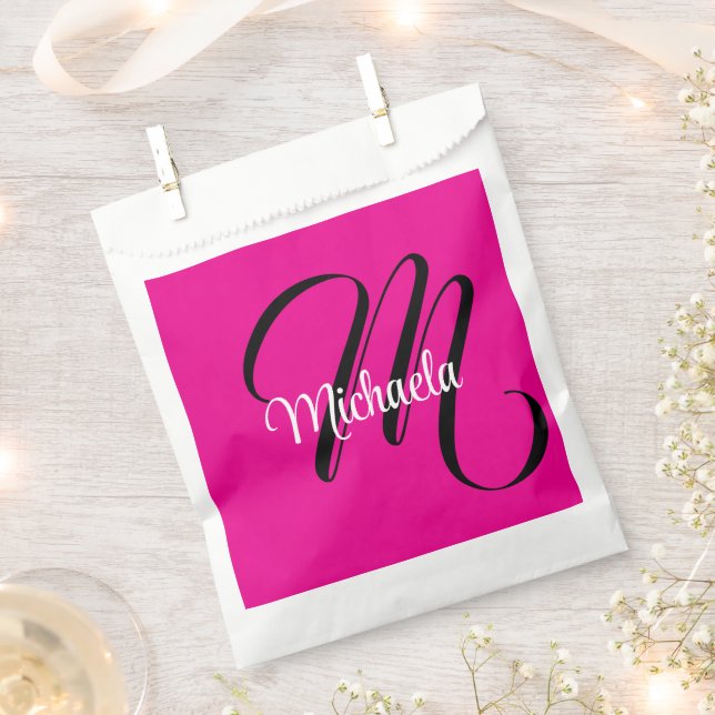 Minimalistisch moderner Monogramm Anfangsname heiß Geschenktütchen (Ausgeschnitten)
