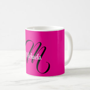 Minimalistisch moderner Monogramm Anfangsname heiß Kaffeetasse
