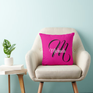 Minimalistisch moderner Monogramm Anfangsname heiß Kissen