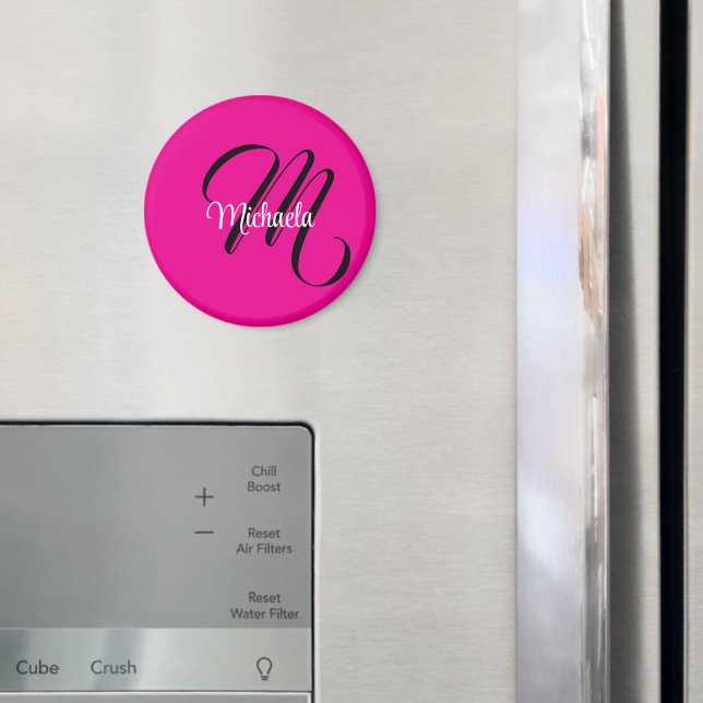Minimalistisch moderner Monogramm Anfangsname heiß Magnet (In Situ (Kühlschrank))