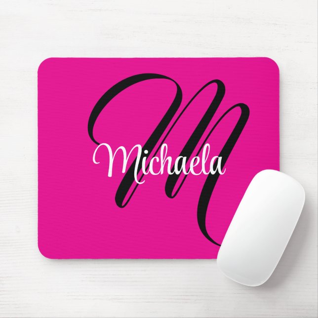 Minimalistisch moderner Monogramm Anfangsname heiß Mousepad (Mit Mouse)