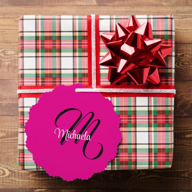 Minimalistisch moderner Monogramm Anfangsname heiß Ornament Karte (Insitu (Geschenk))