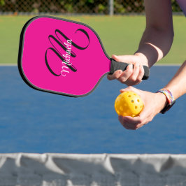 Minimalistisch moderner Monogramm Anfangsname heiß Pickleball Schläger