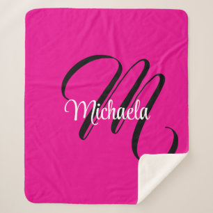 Minimalistisch moderner Monogramm Anfangsname heiß Sherpadecke
