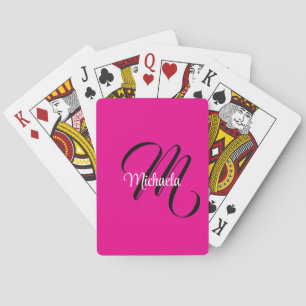 Minimalistisch moderner Monogramm Anfangsname heiß Spielkarten