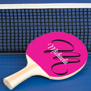 Minimalistisch moderner Monogramm Anfangsname heiß Tischtennis Schläger
