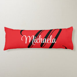 Minimalistisch moderner Monogramm Anfangsname rot Seitenschläferkissen