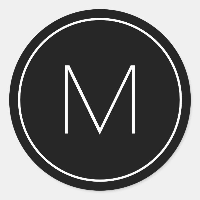 Minimalistisch Moderner Schriftart Single Letter M Runder Aufkleber (Vorderseite)